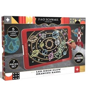 FAO Schwarz LED Neon Glow Drawing Easel